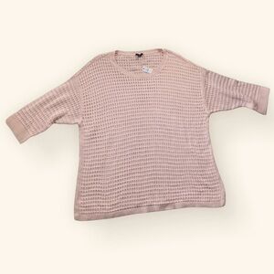 NWT Talbots Plus Coastal Sweater Open Weave Light Pink 3X